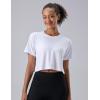 image5 Pack Womens Workout Crop Tops Athletic Short Sleeve Gym Shirts Crew Neck TeesLavenderBlackWhiteGrayHot Pink