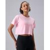 image5 Pack Womens Workout Crop Tops Athletic Short Sleeve Gym Shirts Crew Neck TeesPinkMintWhiteBaby BluePastel Pink