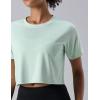 image5 Pack Womens Workout Crop Tops Athletic Short Sleeve Gym Shirts Crew Neck TeesPinkMintWhiteBaby BluePastel Pink