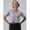 image5 Pack Womens Workout Crop Tops Athletic Short Sleeve Gym Shirts Crew Neck TeesTealNavyOrchidBurgundyCharcoal