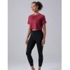 image5 Pack Womens Workout Crop Tops Athletic Short Sleeve Gym Shirts Crew Neck TeesTealNavyOrchidBurgundyCharcoal