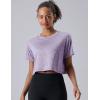 image5 Pack Womens Workout Crop Tops Athletic Short Sleeve Gym Shirts Crew Neck TeesTealNavyOrchidBurgundyCharcoal