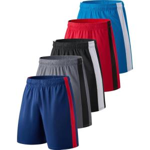 imageLiberty Imports 5 Pack Mens Quick Dry Athletic Basketball Shorts 9quot Inseam with Pockets Activewear for Workout Gym RunningNavyGrayBlackSky BlueRed