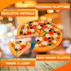 image15Piece Pizza Party Play Set for Kids  Realistic Pizza Pie Pretend Play Food Kit  Slice and Serve Plastic Kitchen Cooking and Cutting Playset