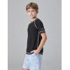 image3 Pack Boys UPF 50 Rash Guard Short Sleeve Swim Shirts Quick Dry UV Protection Swimwear for KidsAquaBlackWhite