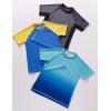 image3 Pack Boys UPF 50 Rash Guard Short Sleeve Swim Shirts Quick Dry UV Protection Swimwear for KidsBlueCharcoalGradient Aqua