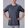 image3 Pack Boys UPF 50 Rash Guard Short Sleeve Swim Shirts Quick Dry UV Protection Swimwear for KidsBlueCharcoalGradient Aqua