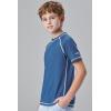 image3 Pack Boys UPF 50 Rash Guard Short Sleeve Swim Shirts Quick Dry UV Protection Swimwear for KidsNavyOrangeDusty Blue