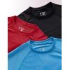 image3 Pack Boys UPF 50 Rash Guard Short Sleeve Swim Shirts Quick Dry UV Protection Swimwear for KidsRedBlackBright Blue