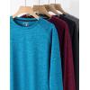 image4 Pack Youth Boys Long Sleeve Shirts Dry Fit Athletic Clothes for Teens Kids Active Performance Tshirts with Thumb HolesBlueGrayBlackMaroon