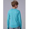 image4 Pack Youth Boys Long Sleeve Shirts Dry Fit Athletic Clothes for Teens Kids Active Performance Tshirts with Thumb HolesGrayRedGreenLight Blue