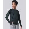 image4 Pack Youth Boys Long Sleeve Shirts Dry Fit Athletic Clothes for Teens Kids Active Performance Tshirts with Thumb HolesLight GrayCharcoalNavyGray