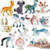 imageLiberty Imports 12 Pack Fantasy Creatures Figurines Set  Cute Plastic Fairy Animals ampamp Mythical Toy Figures Mini Unicorn Cake Toppers Party Favors Imaginative Play for Girls Kids