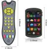 imageLiberty Imports 2 Pack My First TV Remote Control and Mobile Smartphone Kids Musical Toy Bundle Set  Realistic Music Learning Remote Phone Pretend Playset with Lights and Sounds