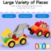imageLiberty Imports 70 Pcs Toddlers Car Big Building Blocks Set 12Pcs Different Vehicles Build Your Own Toy Cars Compatible with DUPLO Building Bricks for Kids