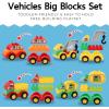 imageLiberty Imports 70 Pcs Toddlers Car Big Building Blocks Set 12Pcs Different Vehicles Build Your Own Toy Cars Compatible with DUPLO Building Bricks for Kids