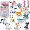 imageLiberty Imports 12 Pack Fantasy Creatures Figurines Set  Cute Plastic Fairy Animals ampamp Mythical Toy Figures Mini Unicorn Cake Toppers Party Favors Imaginative Play for Girls Kids
