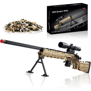 imageLiberty Imports 1086 Pieces AWM Sniper Rifle Model Gun Toy Building Blocks Set That Shoot  11 Scale M24 Military Building Bricks Army Battle Series for Adults Teens Boys