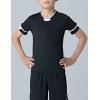 image2 Pack Boys Soccer Jerseys Dry Fit Athletic Short Sleeve TShirts for Youth Kids Performance Tops ActivewearBlackWhite