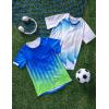 image2 Pack Boys Soccer Jerseys Dry Fit Athletic Short Sleeve TShirts for Youth Kids Performance Tops ActivewearRoyal BlueWhite