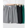image3 Pack Boys Pull On Jogger Shorts Youth Kids Casual Terry Sweat Shorts with Pockets DrawstringBlackGreenDark Gray