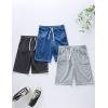 image3 Pack Boys Pull On Jogger Shorts Youth Kids Casual Terry Sweat Shorts with Pockets DrawstringGrayCharcoalBlue