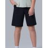 image3 Pack Boys Pull On Jogger Shorts Youth Kids Casual Terry Sweat Shorts with Pockets DrawstringKhakiNavyBlack