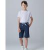 image3 Pack Boys Pull On Jogger Shorts Youth Kids Casual Terry Sweat Shorts with Pockets DrawstringNavyKhakiLight Gray