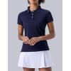 image3 Pack Womens Athletic Dry Fit Polo Shirts Wicking Short Sleeve Collared Golf T Shirt Tennis TopsCoralOrchidBlack