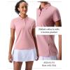 image3 Pack Womens Athletic Dry Fit Polo Shirts Wicking Short Sleeve Collared Golf T Shirt Tennis TopsPinkBlackWhite