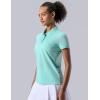 image3 Pack Womens Athletic Dry Fit Polo Shirts Wicking Short Sleeve Collared Golf T Shirt Tennis TopsPinkMintLavender