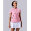 image3 Pack Womens Athletic Dry Fit Polo Shirts Wicking Short Sleeve Collared Golf T Shirt Tennis TopsPinkMintLavender