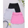 image3 Pack Womens Athletic Skirts with Shorts Underneath Tennis Golf Skorts Tummy Control Pockets for Workout GymBlackWhitePink