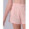 image4 Pack Girls Athletic Shorts with Pockets 3quot Dry Fit Running Shorts for Kids Teens Soccer BasketballBlackPinkBlueLilac