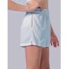 image4 Pack Girls Athletic Shorts with Pockets 3quot Dry Fit Running Shorts for Kids Teens Soccer BasketballBlackPinkBlueLilac