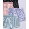 image4 Pack Girls Athletic Shorts with Pockets 3quot Dry Fit Running Shorts for Kids Teens Soccer BasketballBlackPinkBlueLilac