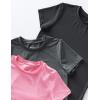image4 Pack Youth Girls Athletic Shirts Short Sleeve Dry Fit Apparel Tech Tshirts Sports Activewear for Kids Teens3pack BlackPinkCharcoal