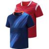 image2 Pack Boys Soccer Jerseys Dry Fit Athletic Short Sleeve TShirts for Youth Kids Performance Tops ActivewearRedNavy