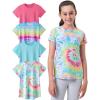 image4 Pack Youth Girls Athletic Shirts Short Sleeve Dry Fit Apparel Tech Tshirts Sports Activewear for Kids TeensRainbowSolid
