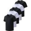 image5 Pack Boys Athletic Shirts Youth Activewear Dry Fit Tshirts for Kids Short Sleeve Tees Bulk Athletic Performance ClothingBlackWhite
