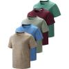 image5 Pack Boys Athletic Shirts Youth Activewear Dry Fit Tshirts for Kids Short Sleeve Tees Bulk Athletic Performance ClothingEarth Tones