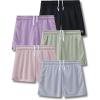 image5Pack Womens Athletic Shorts Mesh Basketball Ladies Active Loose PullOn Shorts with Zipper Pockets 5quot InseamBlackBlueLavenderPinkOlive