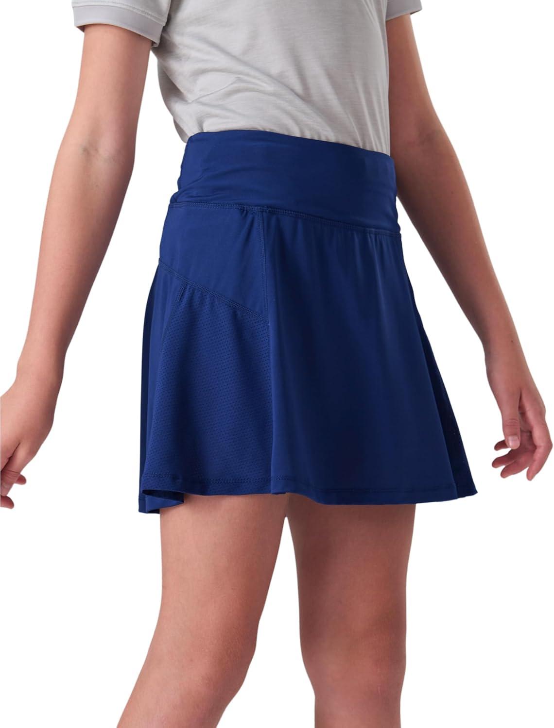 image3 Pack Girls Athletic Skirts with Builtin Shorts and Pockets Youth Kids Uniform Skorts Tennis Golf RunningNavyLavenderPeach Pink