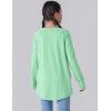 image2Pack Girls Loose Fit Long Sleeve Tunic Tops with Pockets and Thumb Holes Casual T Shirts for Tween KidsLight GreenPink