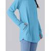 image2Pack Girls Loose Fit Long Sleeve Tunic Tops with Pockets and Thumb Holes Casual T Shirts for Tween KidsPinkBaby Blue