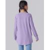 image2Pack Girls Loose Fit Long Sleeve Tunic Tops with Pockets and Thumb Holes Casual T Shirts for Tween KidsPinkLavender