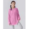 image2Pack Girls Loose Fit Long Sleeve Tunic Tops with Pockets and Thumb Holes Casual T Shirts for Tween KidsPinkLavender