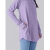 image2Pack Girls Loose Fit Long Sleeve Tunic Tops with Pockets and Thumb Holes Casual T Shirts for Tween KidsPinkLavender