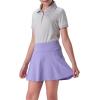 image3 Pack Girls Athletic Skirts with Builtin Shorts and Pockets Youth Kids Uniform Skorts Tennis Golf RunningAquaLilacHot Pink