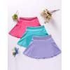 image3 Pack Girls Athletic Skirts with Builtin Shorts and Pockets Youth Kids Uniform Skorts Tennis Golf RunningAquaLilacHot Pink